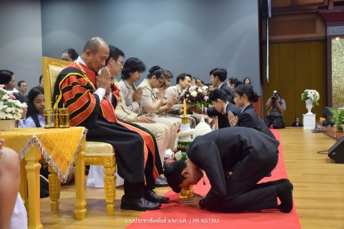 Wai Khru” ceremony of 2019 at NSTRU, succeeding graceful Thai culture and tradition